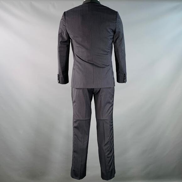 BAND OF OUTSIDERS Size 38 Regular Navy Black Stripe Wool Shawl Lapel Tuxedo - Picture 3 of 12